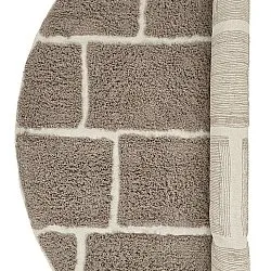 Alfombras redondeadas - Lindley Natural Cotton Shaggy (topo/gris)