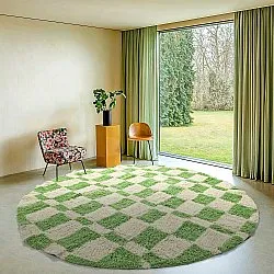 Alfombras redondeadas - Maranello Natural Cotton Shaggy (verde)