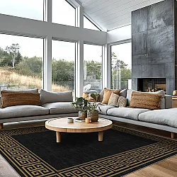 Alfombra Wilton - Myra (negro/oro)