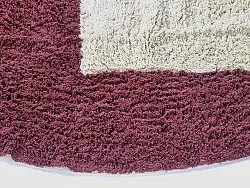 Alfombras redondeadas - Ricco Natural Cotton Shaggy (offwhite/borgoña)