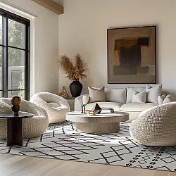 Alfombra Wilton - Safi (negro/blanco)