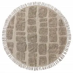 Alfombras redondeadas - Salem Natural Cotton Shaggy (gris pardo)