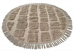 Alfombras redondeadas - Salem Natural Cotton Shaggy (gris pardo)