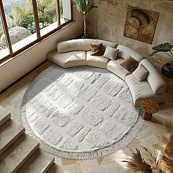 Alfombras redondeadas - Salem Natural Cotton Shaggy (offwhite)