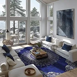 Alfombra Wilton - Sandrigo (azul/beige)