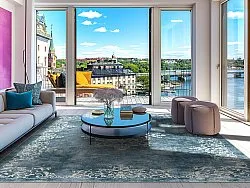 Alfombra Wilton - Santi (azul/beige)