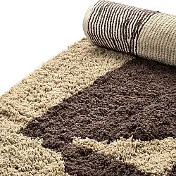 Alfombras redondeadas - Siberia Natural Cotton Shaggy (beige/marrón)