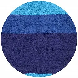 Alfombras redondeadas - Taro Natural Cotton Shaggy (azul)