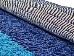 Alfombras redondeadas - Taro Natural Cotton Shaggy (azul)