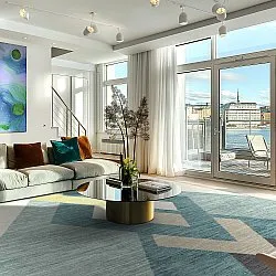 Alfombra Wilton - Temara (azul/multicolor)