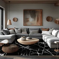 Alfombra Wilton - Vieste (negro/blanco)