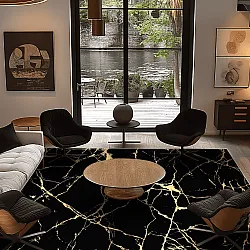 Alfombra Wilton - Vieste (negro/dorado)