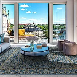 Alfombra Wilton - Vinadio (azul/dorado)