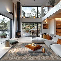 Alfombra Wilton - Zafer (gris/beige)