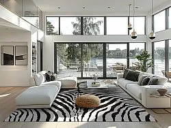 Alfombra Wilton - Zebra (blanco/negro)