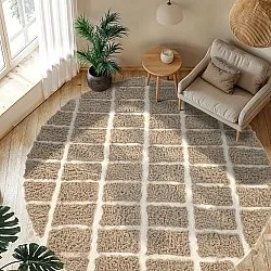 Alfombras redondeadas - Zola Natural Cotton Shaggy (beige)