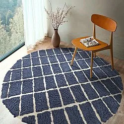Alfombras redondeadas - Zola Natural Cotton Shaggy (azul)