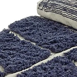 Alfombras redondeadas - Zola Natural Cotton Shaggy (azul)