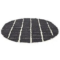 Alfombras redondeadas - Zola Natural Cotton Shaggy (gris oscuro)