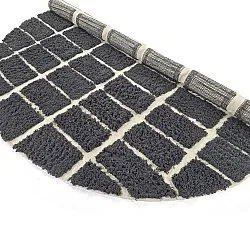 Alfombras redondeadas - Zola Natural Cotton Shaggy (gris oscuro)