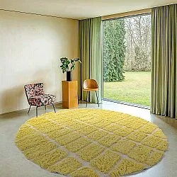 Alfombras redondeadas - Zola Natural Cotton Shaggy (amarillo)