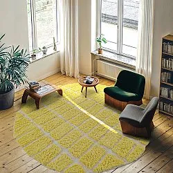Alfombras redondeadas - Zola Natural Cotton Shaggy (amarillo)
