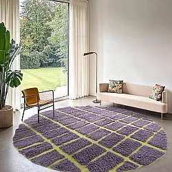 Alfombras redondeadas - Zola Natural Cotton Shaggy (púrpura)