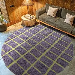 Alfombras redondeadas - Zola Natural Cotton Shaggy (púrpura)