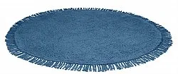 Alfombras redondeadas - Alba Natural Cotton Shaggy (azul)