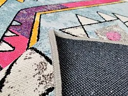 Alfombras redondeadas - Misare (azul/multicolor)