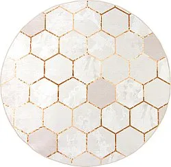 Alfombras redondeadas - Morino (beige/blanco/dorado)