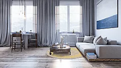 Alfombras redondeadas - Myra (beige/amarillo)