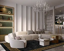 Alfombra Wilton - Myra (negro/oro)