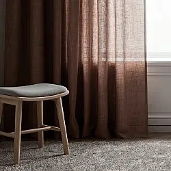 Cortinas Pack de 2 - Cortina de lino Noemi (marrón oscuro)