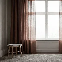 Cortinas Pack de 2 - Cortina de lino Noemi (marrón oscuro)