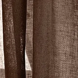 Cortinas Pack de 2 - Cortina de lino Noemi (marrón oscuro)