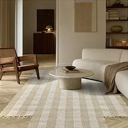 Alfombra de lana irregular - Kystaro (crema/beige)