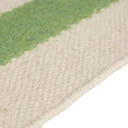 Alfombra de lana irregular - Kystaro (crema/verde/rojo)