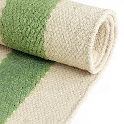 Alfombra de lana irregular - Kystaro (crema/verde/rojo)