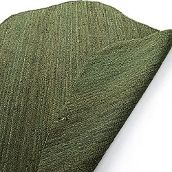Alfombra redonda irregular de yute - San Francisco (verde militar)