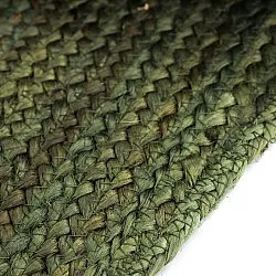Alfombra redonda irregular de yute - San Francisco (verde militar)