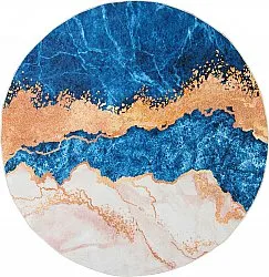 Alfombras redondeadas - Padova (azul/naranja)
