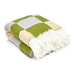 Mantas - Manta de mezcla de lana - Audrey Check (beige/verde/morado)
