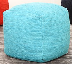 Puf de patrón de algodón - Silje (turquesa)