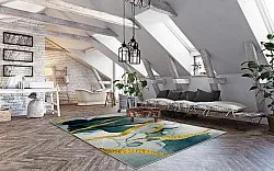 Alfombra Wilton - Alvaro (azul/blanco/dorado)