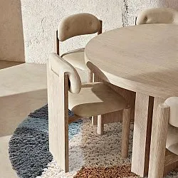 Alfombras redondeadas - Cefalu Natural Cotton Shaggy (multicolor)