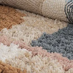 Alfombras redondeadas - Cefalu Natural Cotton Shaggy (multicolor)