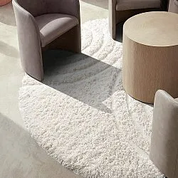 Alfombras redondeadas - Lindos Natural Cotton Shaggy (blanco)