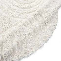 Alfombras redondeadas - Lindos Natural Cotton Shaggy (blanco)