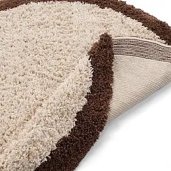 Alfombras redondeadas - Sagres Natural Cotton Shaggy (blanco roto/marrón)